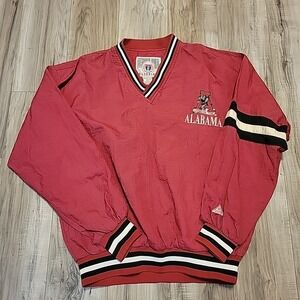 Vtg Alabama Crimson Tide Windbreaker Genuine Stuff Collegiate Pullover Small Red